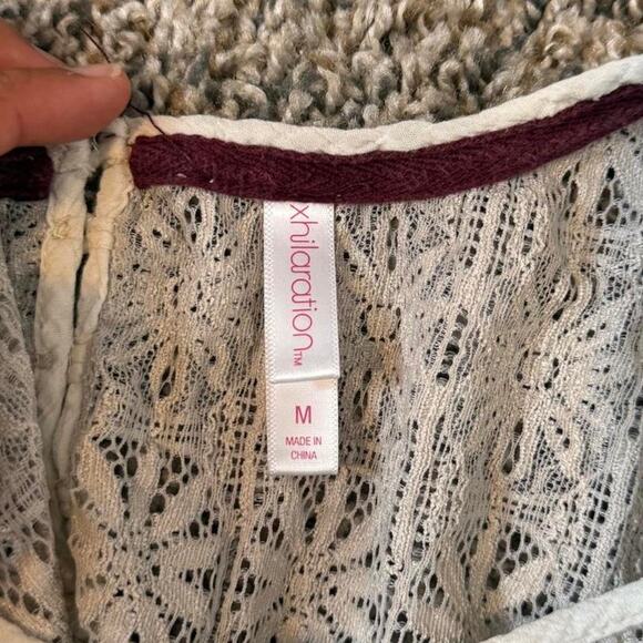 Cream Xhilaration Short Sleeve Top with Ruffle Details - Picture 7 of 7